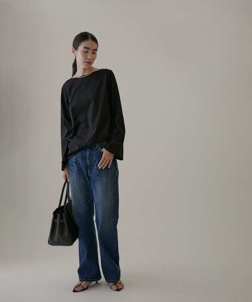 SALON adam et rope'（サロン アダム エ ロペ）の「【UVカット】prima zymフレアースリーブTシャツ（Tシャツ/カットソー・レディース・ホワイト/ブラック/レンガ・FREE）」の20枚目の写真