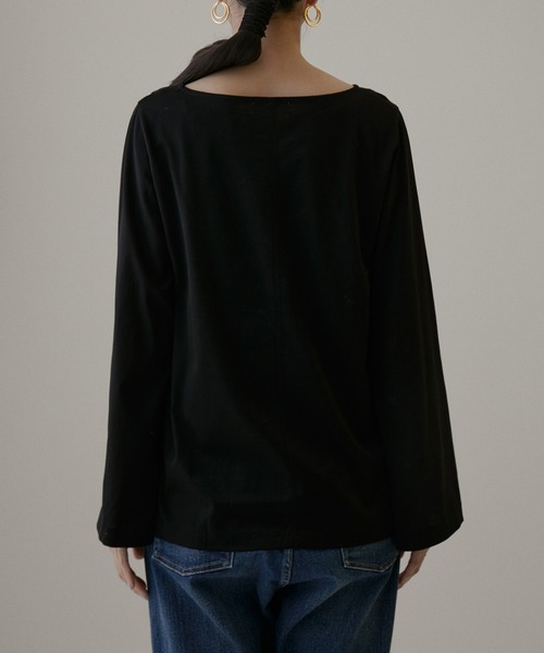 SALON adam et rope'（サロン アダム エ ロペ）の「【UVカット】prima zymフレアースリーブTシャツ（Tシャツ/カットソー・レディース・ホワイト/ブラック/レンガ・FREE）」の8枚目の写真