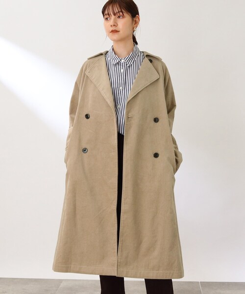 THE SHOP TK （ザ ショップ ティーケー ）の「◆【CLUEL 10月号掲載】コーデュロイトレンチコート（トレンチコート・レディース・ベージュ/ブラック・11/12）」の2枚目の写真