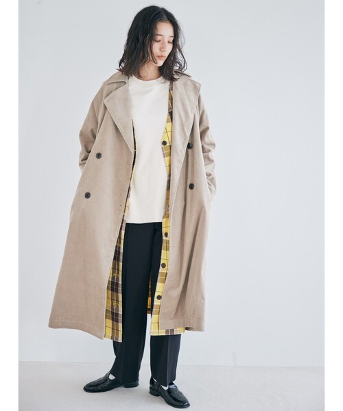 THE SHOP TK （ザ ショップ ティーケー ）の「◆【CLUEL 10月号掲載】コーデュロイトレンチコート（トレンチコート・レディース・ベージュ/ブラック・11/12）」の10枚目の写真