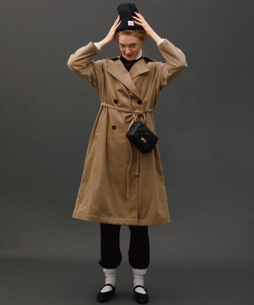 THE SHOP TK （ザ ショップ ティーケー ）の「◆【CLUEL 10月号掲載】コーデュロイトレンチコート（トレンチコート・レディース・ベージュ/ブラック・11/12）」の15枚目の写真