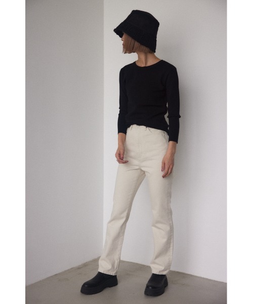 BLACK BY MOUSSY（ブラックバイマウジー）の「washable longsleeve tops（ウォッシャブルロングスリーブトップス）（ニット/セーター・レディース・ベージュ/ブラック/ライトグリーン/グリーン/オフホワイト/パープル/ブルー・FREE）」の20枚目の写真