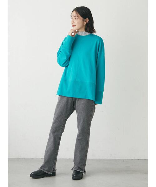 Green Parks(グリーンパークス)の「タイダイ柄シアータートル(Tシャツ/カットソー・レディース・パープル/ブラウン/ライトグレー・FREE)」の17枚目の写真