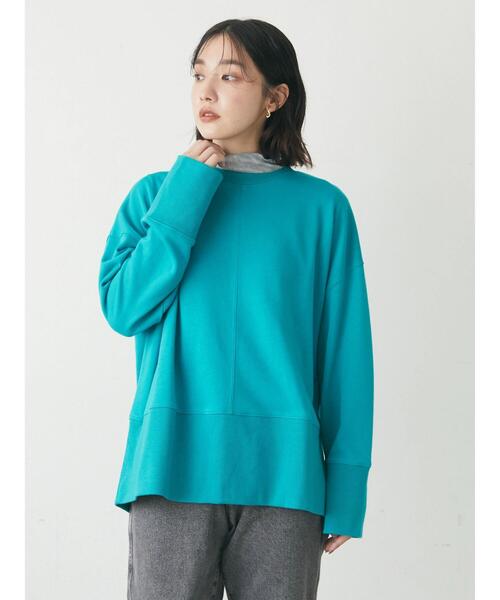 Green Parks(グリーンパークス)の「タイダイ柄シアータートル(Tシャツ/カットソー・レディース・パープル/ブラウン/ライトグレー・FREE)」の18枚目の写真