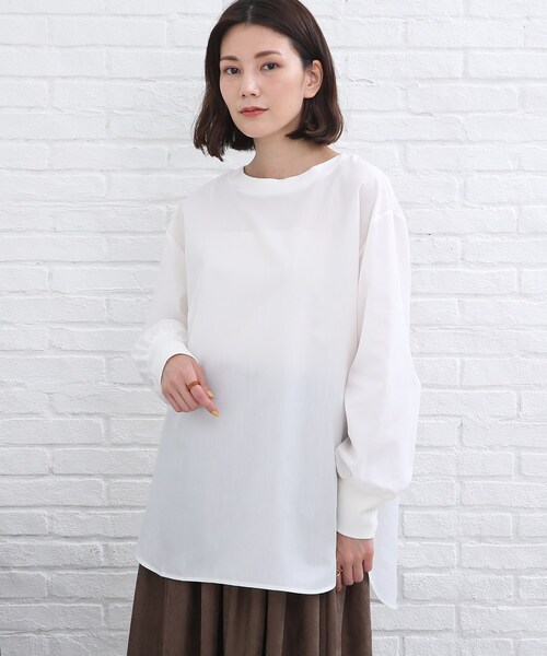 SHOO・LA・RUE（シューラルー）の「◆パフスリーブTブラウス（シャツ/ブラウス・レディース・ブラック/オフホワイト・02/03）」の9枚目の写真