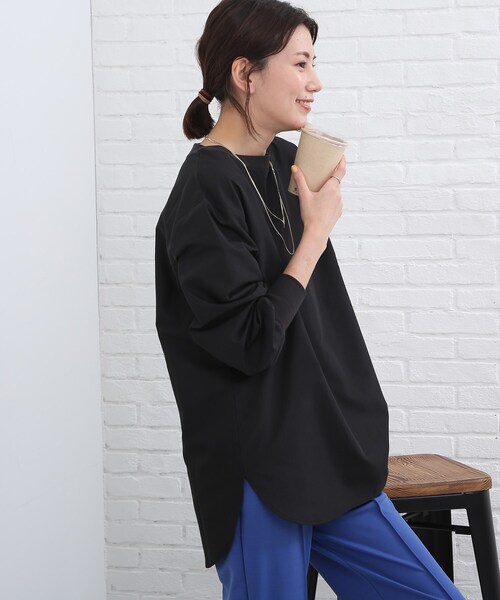 SHOO・LA・RUE（シューラルー）の「◆パフスリーブTブラウス（シャツ/ブラウス・レディース・ブラック/オフホワイト・02/03）」の12枚目の写真