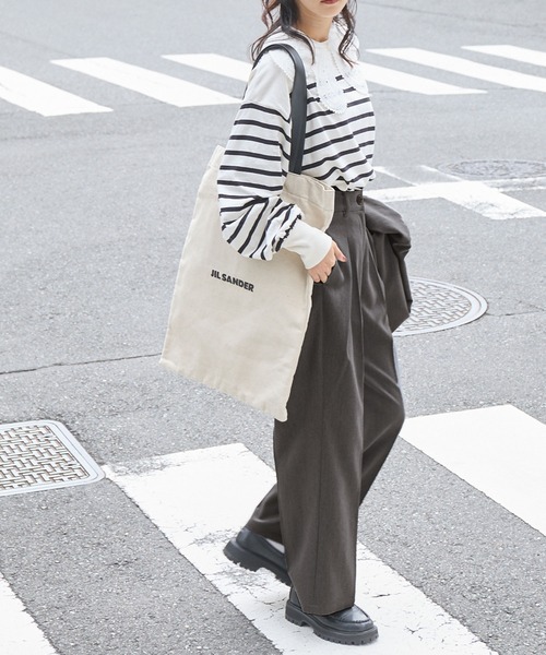forksy.(フォルクシー)の「【forksy.】センタープレスタックスラックスパンツ(スラックス・レディース・ブラウン/グレー/ダークネイビー・FREE)」の4枚目の写真