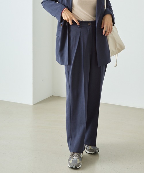 forksy.(フォルクシー)の「【forksy.】センタープレスタックスラックスパンツ(スラックス・レディース・ブラウン/グレー/ダークネイビー・FREE)」の13枚目の写真