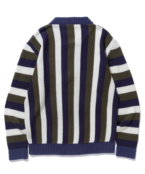 XLARGE（エクストララージ）の「STRIPE KNIT CARDIGAN（ニット/セーター・メンズ・ブラウン/ブラック/ネイビー・XL/M/L）」の4枚目の写真