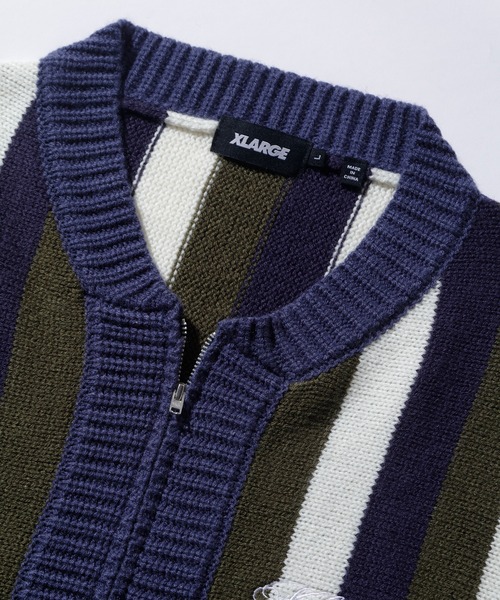 XLARGE（エクストララージ）の「STRIPE KNIT CARDIGAN（ニット/セーター・メンズ・ブラウン/ブラック/ネイビー・XL/M/L）」の5枚目の写真