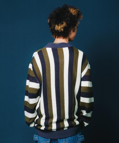 XLARGE（エクストララージ）の「STRIPE KNIT CARDIGAN（ニット/セーター・メンズ・ブラウン/ブラック/ネイビー・XL/M/L）」の12枚目の写真