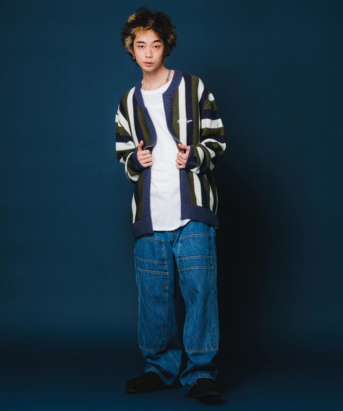 XLARGE（エクストララージ）の「STRIPE KNIT CARDIGAN（ニット/セーター・メンズ・ブラウン/ブラック/ネイビー・XL/M/L）」の17枚目の写真