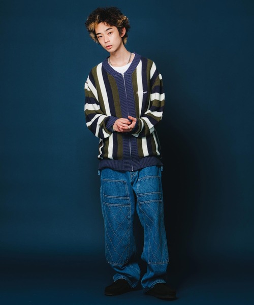 XLARGE（エクストララージ）の「STRIPE KNIT CARDIGAN（ニット/セーター・メンズ・ブラウン/ブラック/ネイビー・XL/M/L）」の16枚目の写真