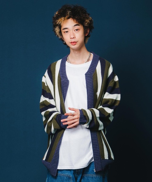 XLARGE（エクストララージ）の「STRIPE KNIT CARDIGAN（ニット/セーター・メンズ・ブラウン/ブラック/ネイビー・XL/M/L）」の15枚目の写真