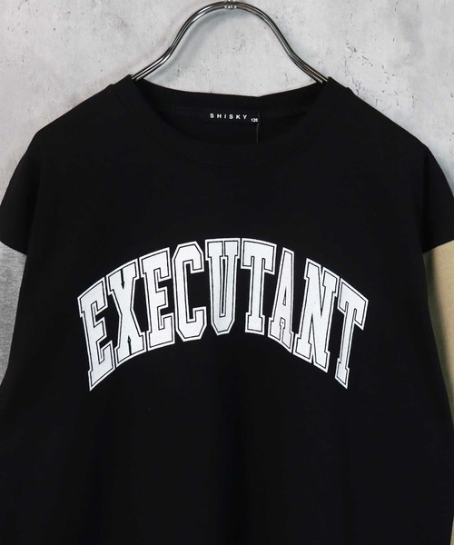 THE CASUAL(カジュアル)の「ビッグシルエット裾フェイク長袖Tシャツ(Tシャツ/カットソー・キッズ・ブラック/ダークグリーン/ベージュ/ネイビー/杢グレー/チャコール/ブラック系/グレー系/グレー系1/ベージュ系/ダークグリーン系/ネイビー系・110cm/120cm/130cm/140cm/150cm/160cm)」の16枚目の写真