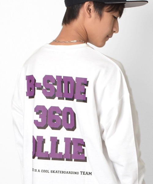 GLAZOS（グラソス）の「ビッグシルエット・オーバーラッピングバックプリントTシャツ（Tシャツ/カットソー・キッズ・ホワイト/チャコールグレー/エメラルド・140cm/150cm/160cm/170cm）」の2枚目の写真