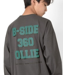 GLAZOS | ビッグシルエット・オーバーラッピングバックプリントTシャツ(Tシャツ/カットソー)