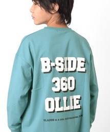 GLAZOS | ビッグシルエット・オーバーラッピングバックプリントTシャツ(Tシャツ/カットソー)