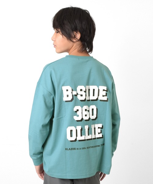 GLAZOS（グラソス）の「ビッグシルエット・オーバーラッピングバックプリントTシャツ（Tシャツ/カットソー・キッズ・ホワイト/チャコールグレー/エメラルド・140cm/150cm/160cm/170cm）」の6枚目の写真