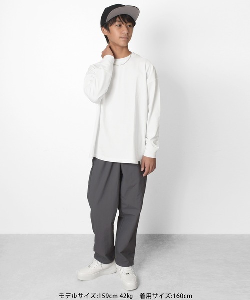 GLAZOS（グラソス）の「ビッグシルエット・オーバーラッピングバックプリントTシャツ（Tシャツ/カットソー・キッズ・ホワイト/チャコールグレー/エメラルド・140cm/150cm/160cm/170cm）」の19枚目の写真