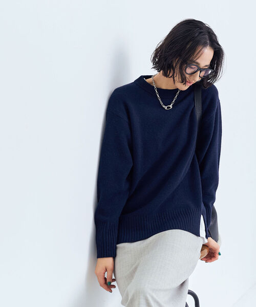 NOLLEY’S（ノーリーズ）の「◇【WEB限定】MUSIC カシミヤブレンド長めクルーネックプルオーバーニット（ニット/セーター・レディース・ライトブルー/ネイビー/オフホワイト/ピンク/イエロー/ベビーピンク/ロイヤルブルー・38）」の18枚目の写真