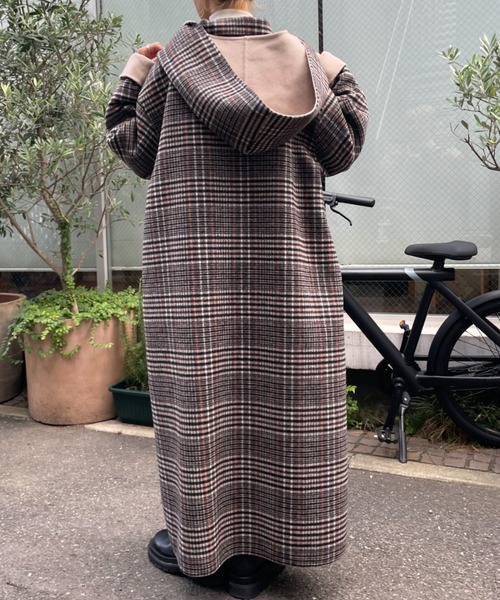 CIAOPANIC（チャオパニック）の「【SETアイテム】バラクラバ付リバーシブルウールオーバーコート（ステンカラーコート・レディース・ブラック/ブラウン・MEDIUM/SMALL）」の6枚目の写真