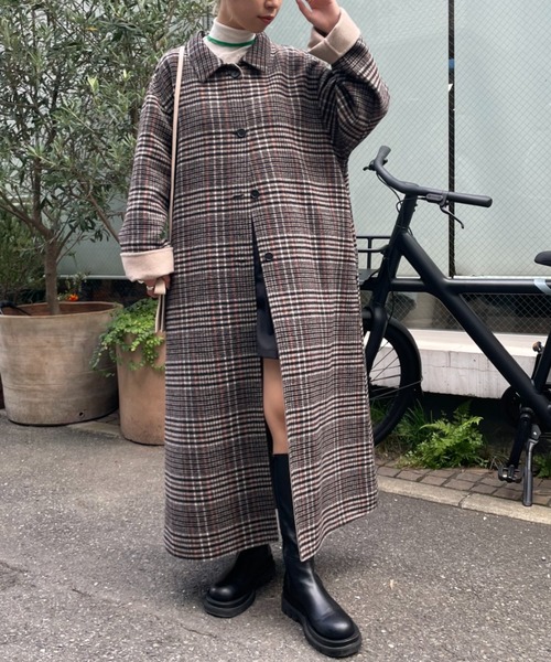 CIAOPANIC（チャオパニック）の「【SETアイテム】バラクラバ付リバーシブルウールオーバーコート（ステンカラーコート・レディース・ブラック/ブラウン・MEDIUM/SMALL）」の8枚目の写真