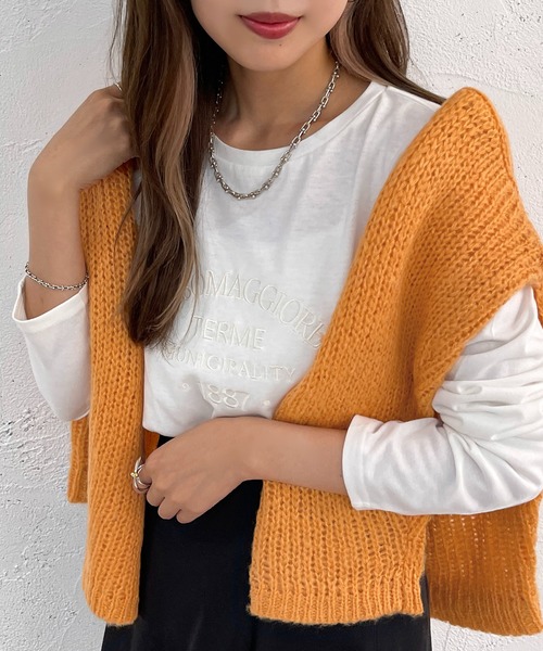 apres jour mignon（アプレジュールミニョン）の「アソートベーシックロンT【ZOZOTOWN限定アイテム】（Tシャツ/カットソー・レディース・ホワイト系その他/ブラック/ホワイト系その他2/ホワイト系その他3/ブルー/ベージュ系その他/ブラック系その他/オフホワイト/アイボリー・X-LARGE/フリー）」の4枚目の写真
