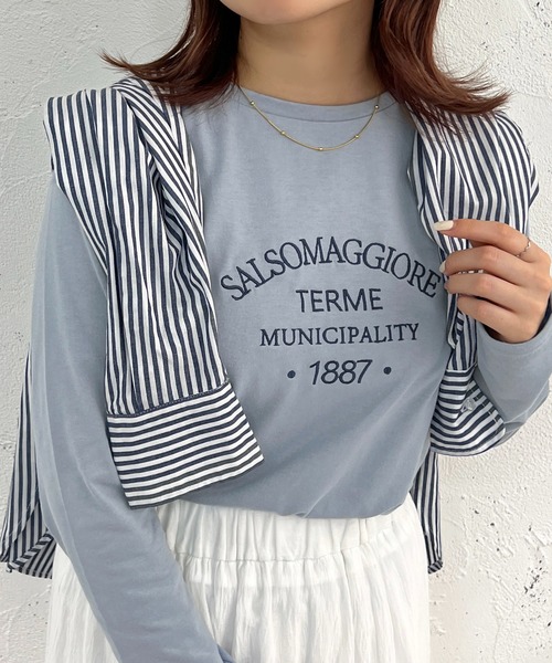 apres jour mignon（アプレジュールミニョン）の「アソートベーシックロンT【ZOZOTOWN限定アイテム】（Tシャツ/カットソー・レディース・ホワイト系その他/ブラック/ホワイト系その他2/ホワイト系その他3/ブルー/ベージュ系その他/ブラック系その他/オフホワイト/アイボリー・X-LARGE/フリー）」の9枚目の写真