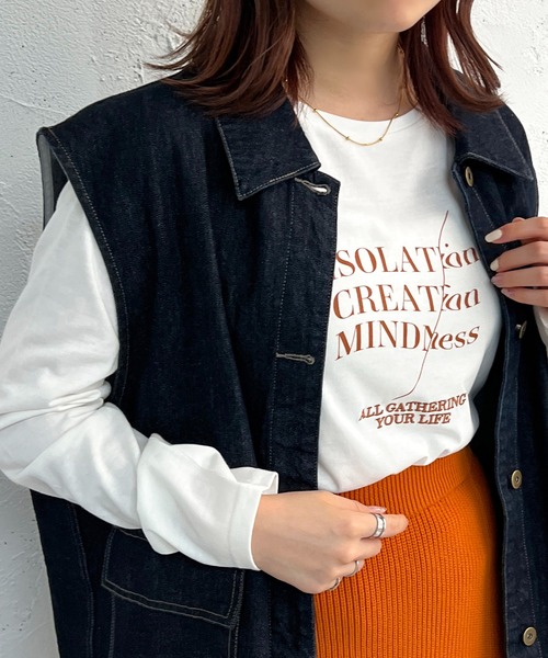 apres jour mignon（アプレジュールミニョン）の「アソートベーシックロンT【ZOZOTOWN限定アイテム】（Tシャツ/カットソー・レディース・ホワイト系その他/ブラック/ホワイト系その他2/ホワイト系その他3/ブルー/ベージュ系その他/ブラック系その他/オフホワイト/アイボリー・X-LARGE/フリー）」の6枚目の写真
