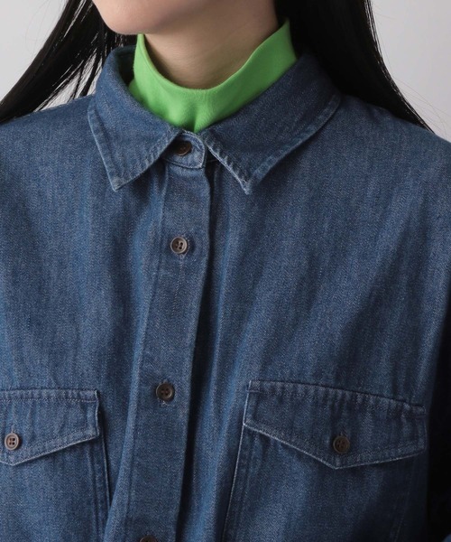 LOWRYS FARM（ローリーズファーム）の「デニムオーバーシャツロングスリーブ　163431（シャツ/ブラウス・レディース・ブルー/ネイビー・FREE）」の16枚目の写真