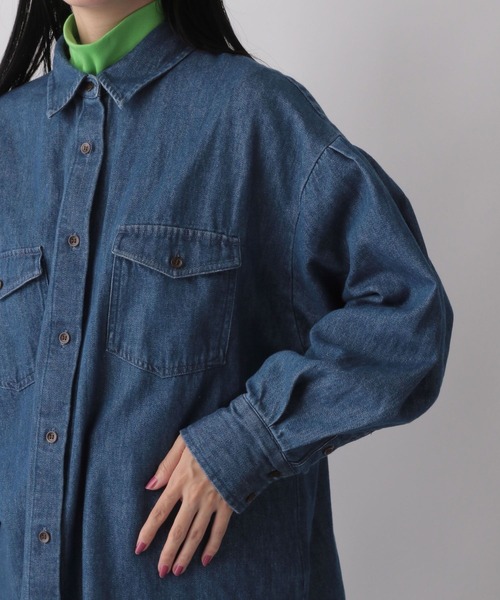 LOWRYS FARM（ローリーズファーム）の「デニムオーバーシャツロングスリーブ　163431（シャツ/ブラウス・レディース・ブルー/ネイビー・FREE）」の18枚目の写真