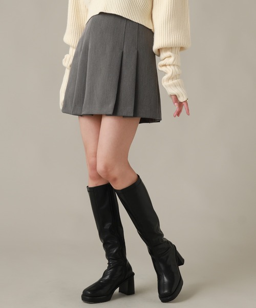 Cheek（チーク）の「タックミニスカート（スカート・レディース・グレー/チャコールグレー/ベージュ・SMALL/MEDIUM）」の12枚目の写真