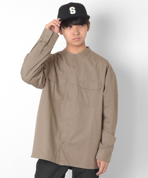 GLAZOS（グラソス）の「ミリタリー長袖シャツ（シャツ/ブラウス・キッズ・ネイビー/ベージュ/カーキ・140cm/170cm/160cm/150cm）」の4枚目の写真