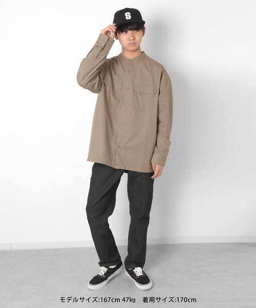 GLAZOS（グラソス）の「ミリタリー長袖シャツ（シャツ/ブラウス・キッズ・ネイビー/ベージュ/カーキ・140cm/170cm/160cm/150cm）」の16枚目の写真