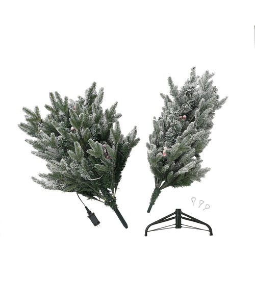 セール】LED140球付き クリスマスツリー スノー 120㎝ グリーン