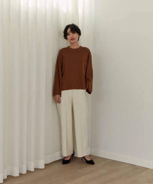 INED(イネド)の「ウールブレンドセミワイドパンツ(その他パンツ・レディース・その他2/その他7/ネイビー/オフホワイト/アイボリー・7号/9号/5号/11号)」の14枚目の写真