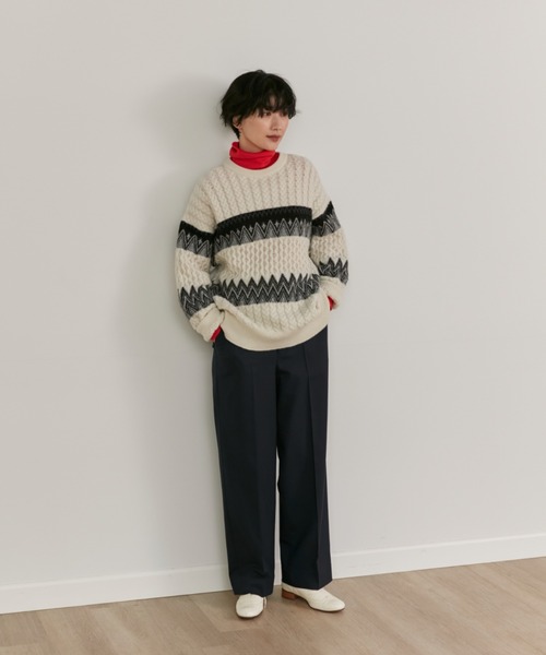 INED(イネド)の「ウールブレンドセミワイドパンツ(その他パンツ・レディース・その他2/その他7/ネイビー/オフホワイト/アイボリー・7号/9号/5号/11号)」の20枚目の写真