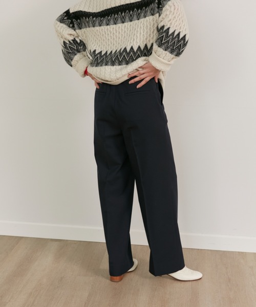INED(イネド)の「ウールブレンドセミワイドパンツ(その他パンツ・レディース・その他2/その他7/ネイビー/オフホワイト/アイボリー・7号/9号/5号/11号)」の22枚目の写真