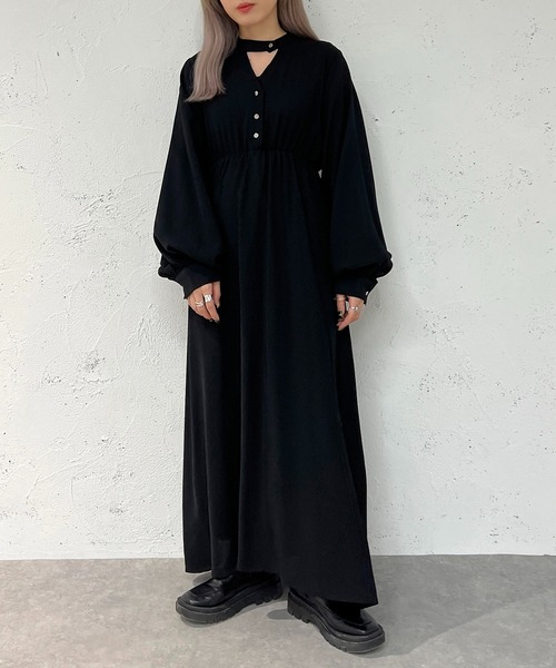 apres jour mignon(アプレジュールミニョン)の「ネックカッティングワンピース【ZOZOTOWN限定アイテム】(ワンピース・レディース・ブラック/ブラック系その他2/ブラック系その他・X-LARGE/フリー)」の11枚目の写真