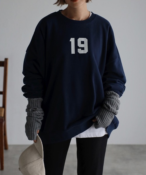 Bonjour Sagan（ボンジュールサガン）の「TOWN19ロゴスウェット（スウェット・レディース・ネイビー/ライトグレー/レッド・FREE）」の2枚目の写真
