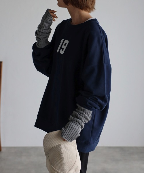 Bonjour Sagan（ボンジュールサガン）の「TOWN19ロゴスウェット（スウェット・レディース・ネイビー/ライトグレー/レッド・FREE）」の22枚目の写真