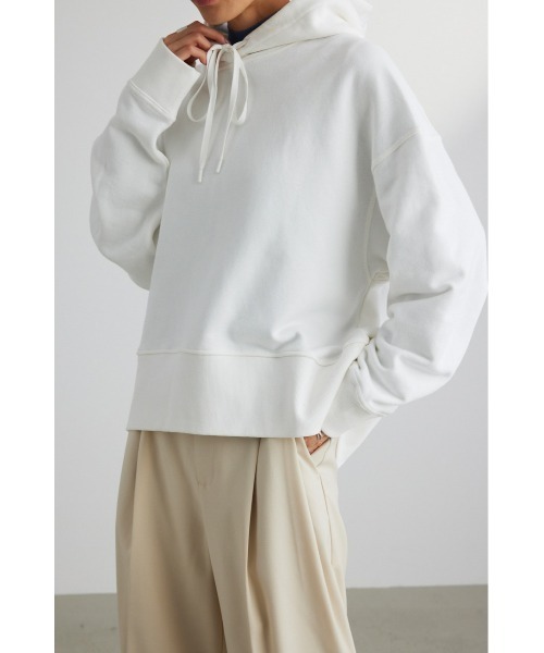 STYLEMIXER（スタイルミキサー）の「ワイドリブスウェットフーディ（スウェット・レディース・ブラック/ホワイト/ダークオレンジ・FREE）」の2枚目の写真