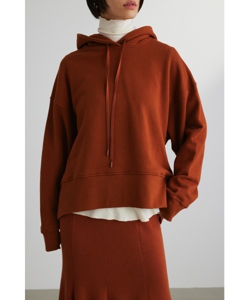 STYLEMIXER（スタイルミキサー）の「ワイドリブスウェットフーディ（スウェット・レディース・ブラック/ホワイト/ダークオレンジ・FREE）」の3枚目の写真