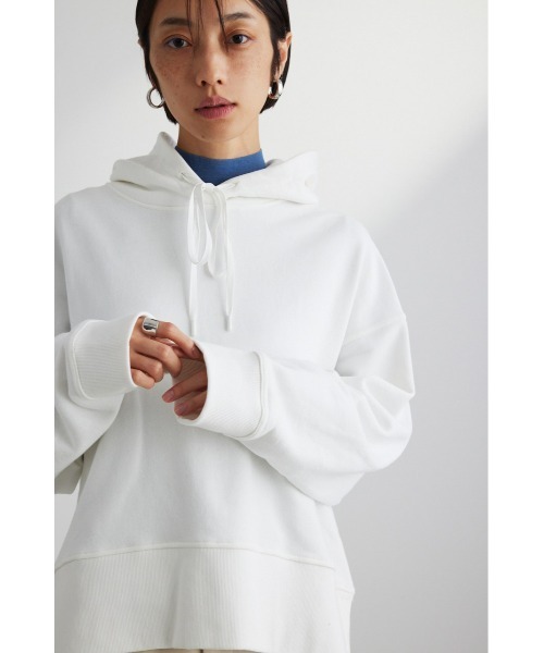 STYLEMIXER（スタイルミキサー）の「ワイドリブスウェットフーディ（スウェット・レディース・ブラック/ホワイト/ダークオレンジ・FREE）」の6枚目の写真