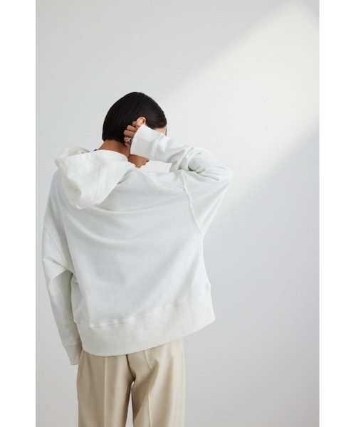 STYLEMIXER（スタイルミキサー）の「ワイドリブスウェットフーディ（スウェット・レディース・ブラック/ホワイト/ダークオレンジ・FREE）」の8枚目の写真