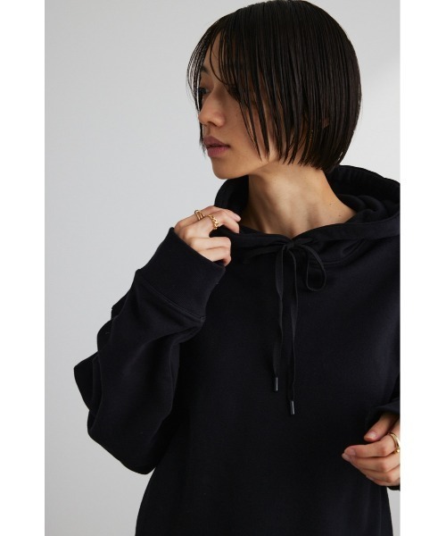 STYLEMIXER（スタイルミキサー）の「ワイドリブスウェットフーディ（スウェット・レディース・ブラック/ホワイト/ダークオレンジ・FREE）」の11枚目の写真