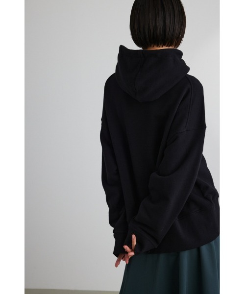 STYLEMIXER（スタイルミキサー）の「ワイドリブスウェットフーディ（スウェット・レディース・ブラック/ホワイト/ダークオレンジ・FREE）」の18枚目の写真