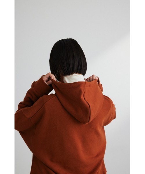 STYLEMIXER（スタイルミキサー）の「ワイドリブスウェットフーディ（スウェット・レディース・ブラック/ホワイト/ダークオレンジ・FREE）」の4枚目の写真