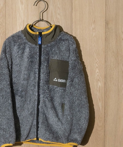 GERRY（ジェリー）の「【30】〔GERRY/ジェリー〕ボアフリース フルジップ スタンドジャケット（ブルゾン・キッズ・ブラック/グレー/カーキ・150/140/130/160）」の2枚目の写真